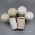 Environmentally Biodegradable Disposable Sugarcane Bagasse Coffee Drink Cup With Lid